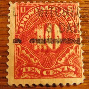 1894 POSTAGE DUE 10 CENT DEEP CLARET CANCELLED